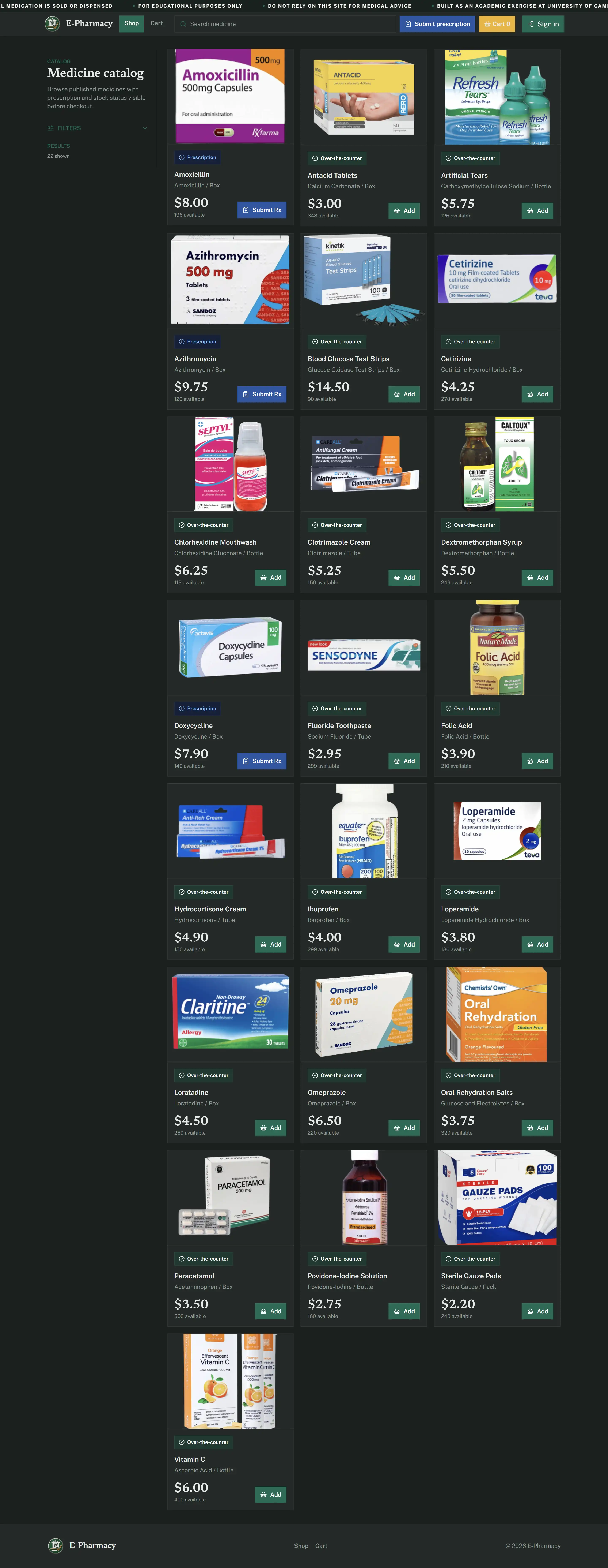 E-Pharmacy Platform