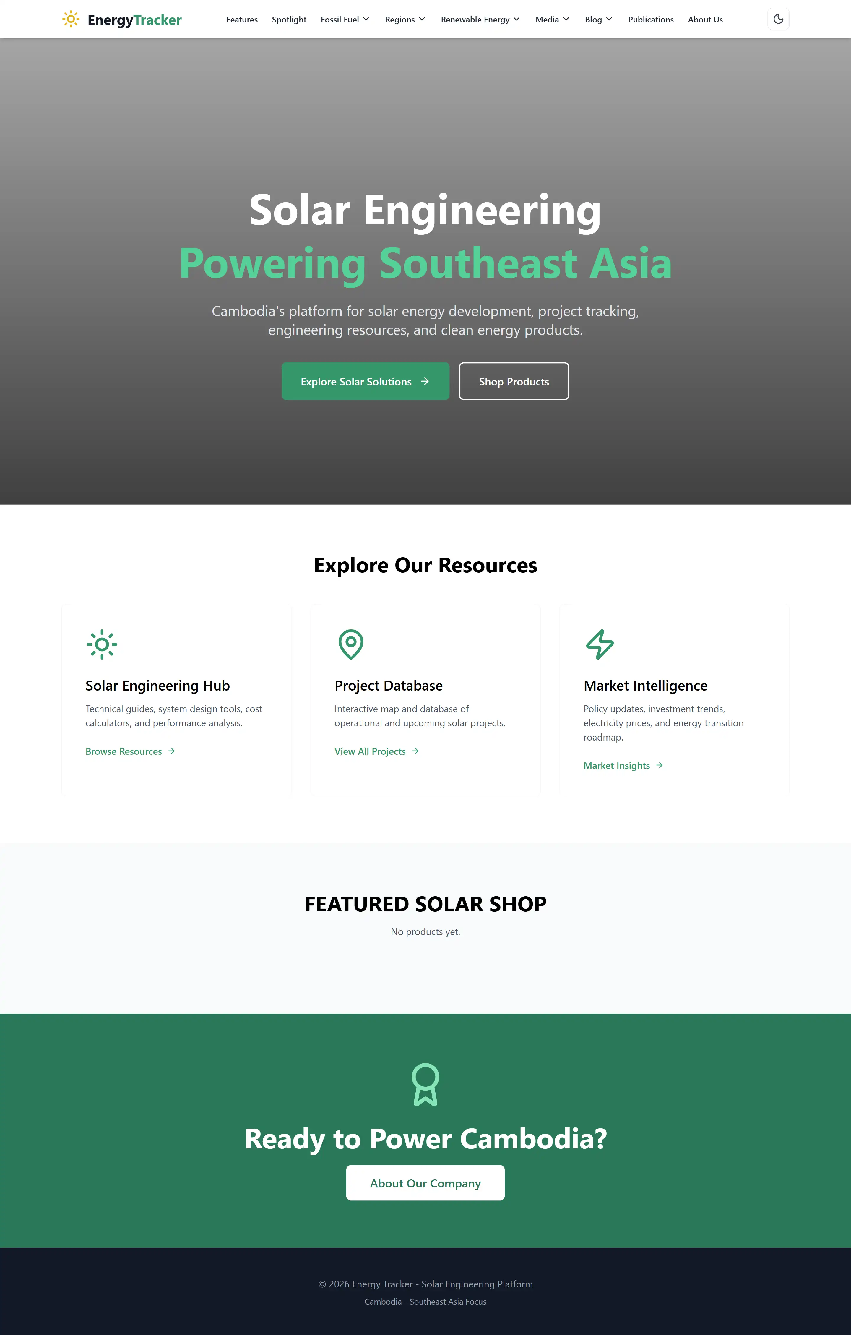 Energy Tracker - Solar Energy Website