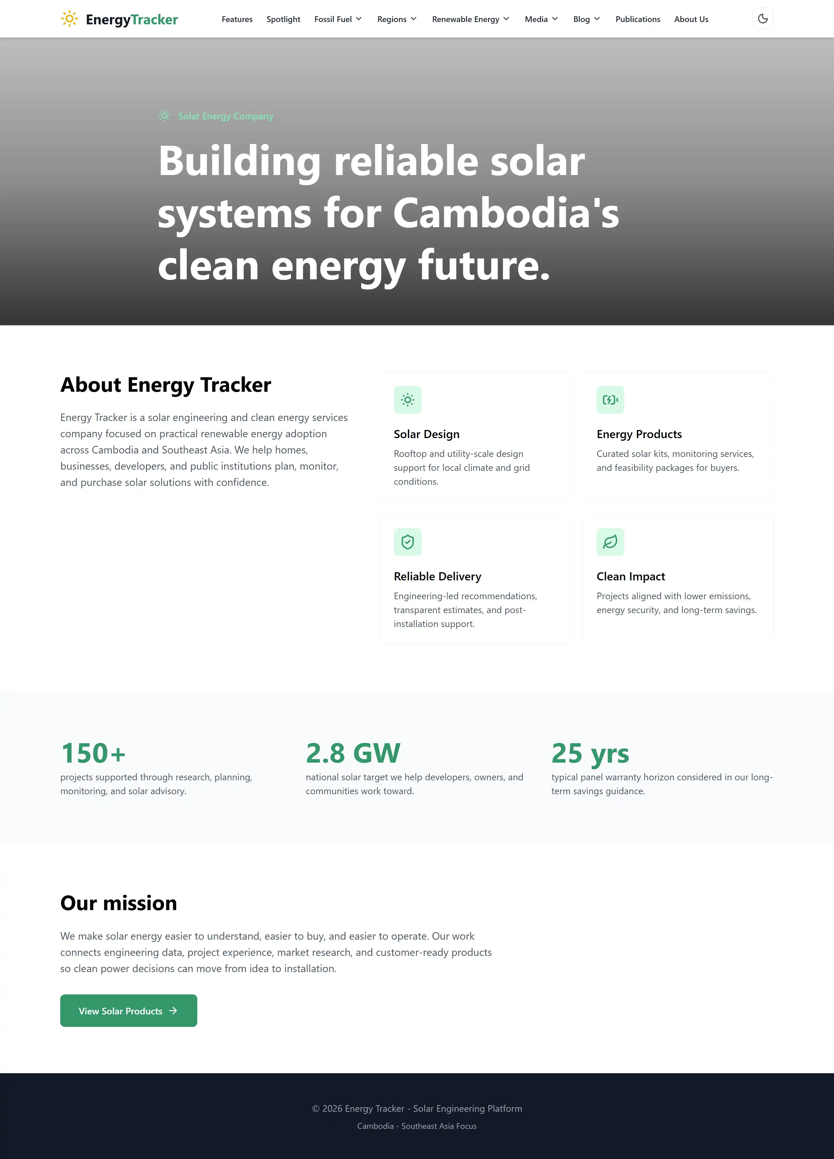 Energy Tracker - Solar Energy Website
