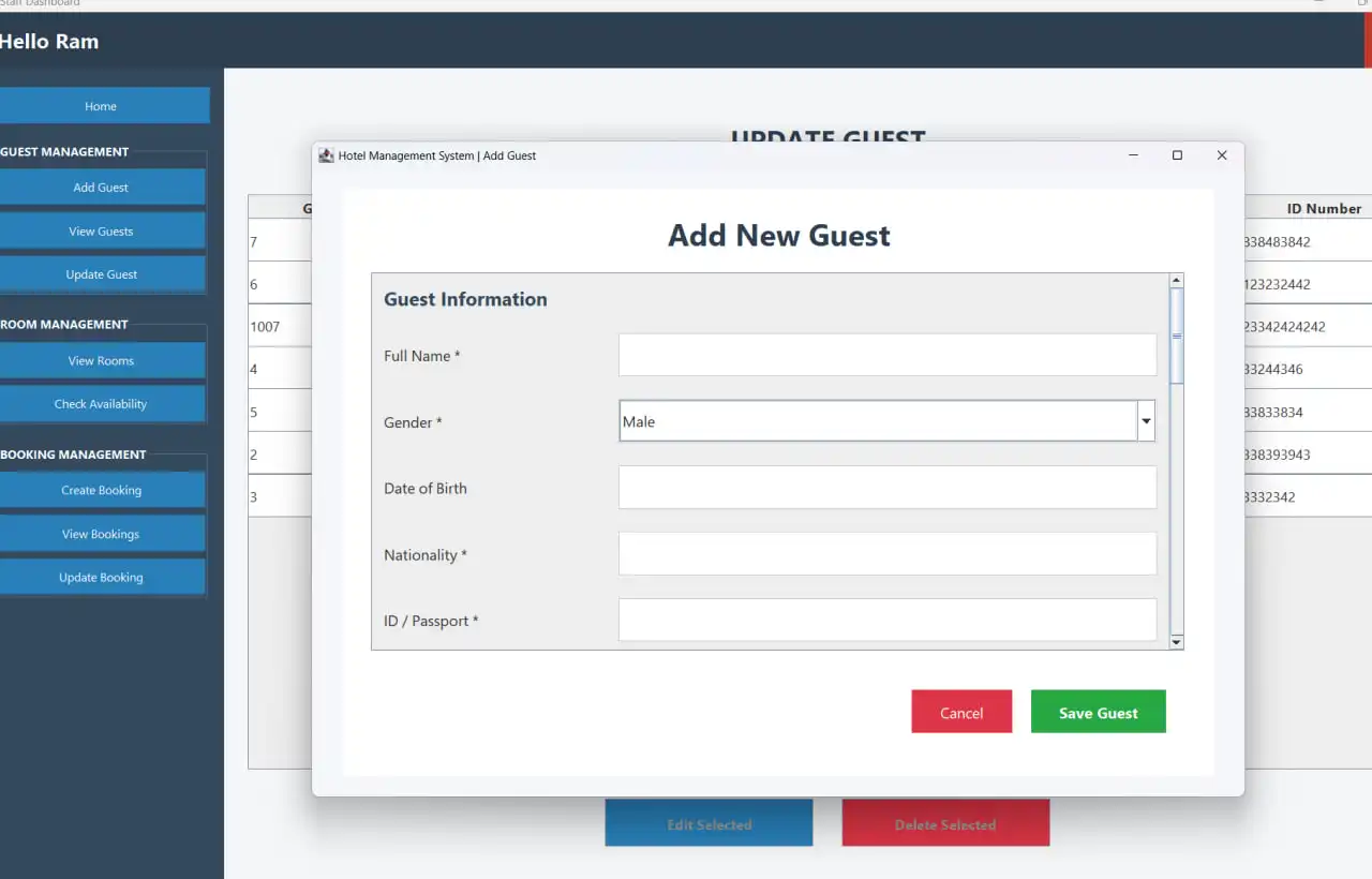 Hotel management system