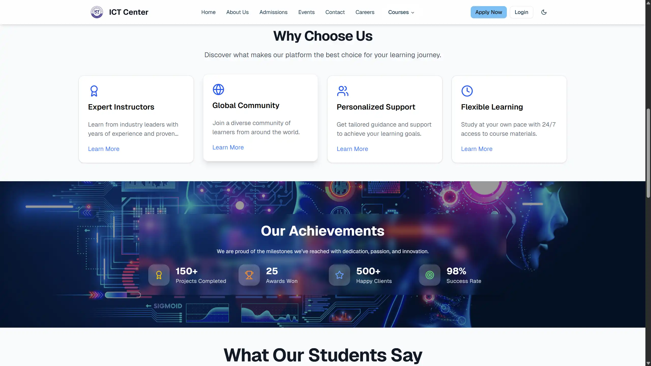 ICT React web application