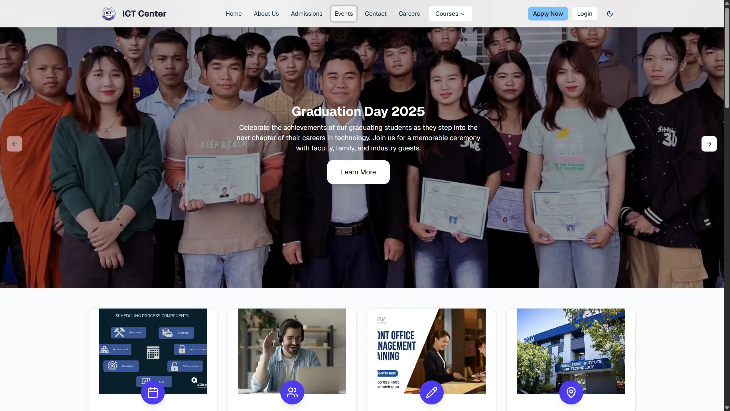 ICT React web application