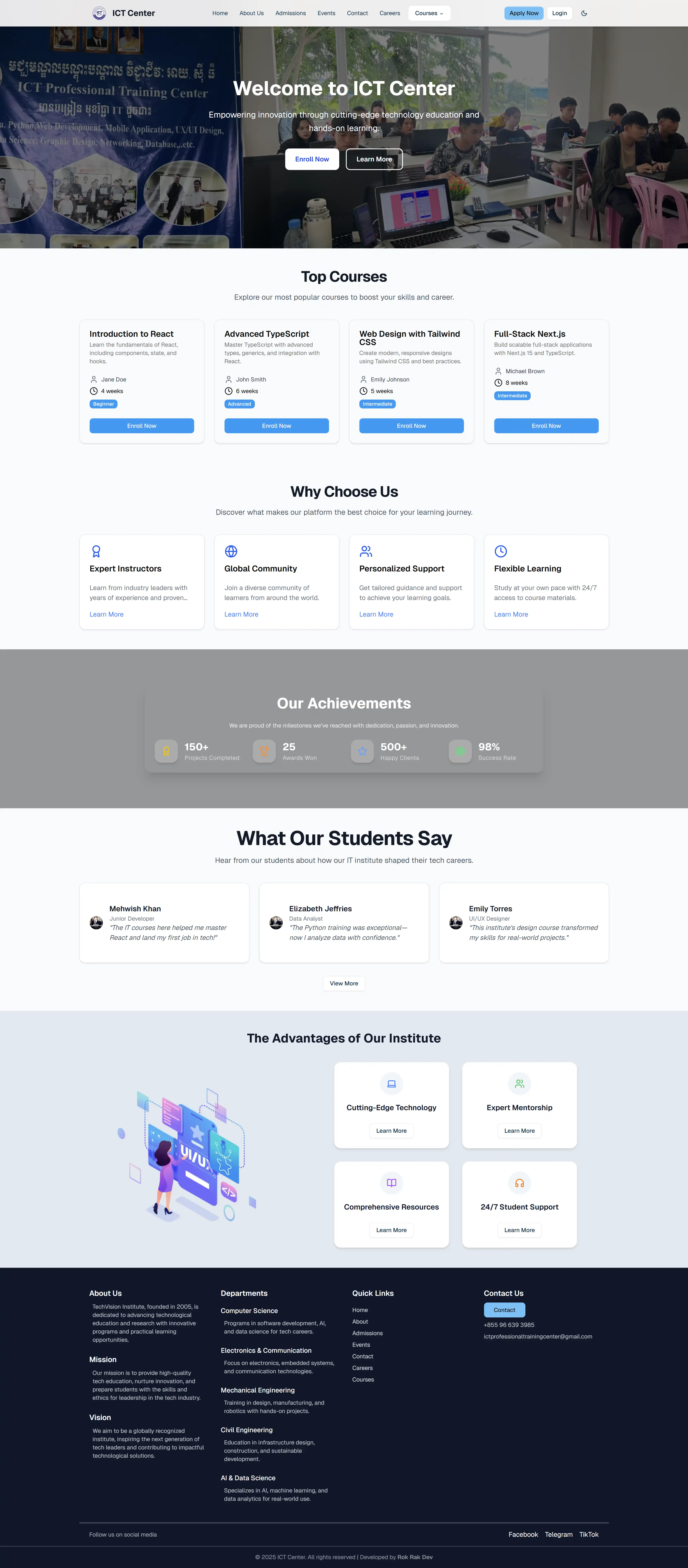 ICT React web application