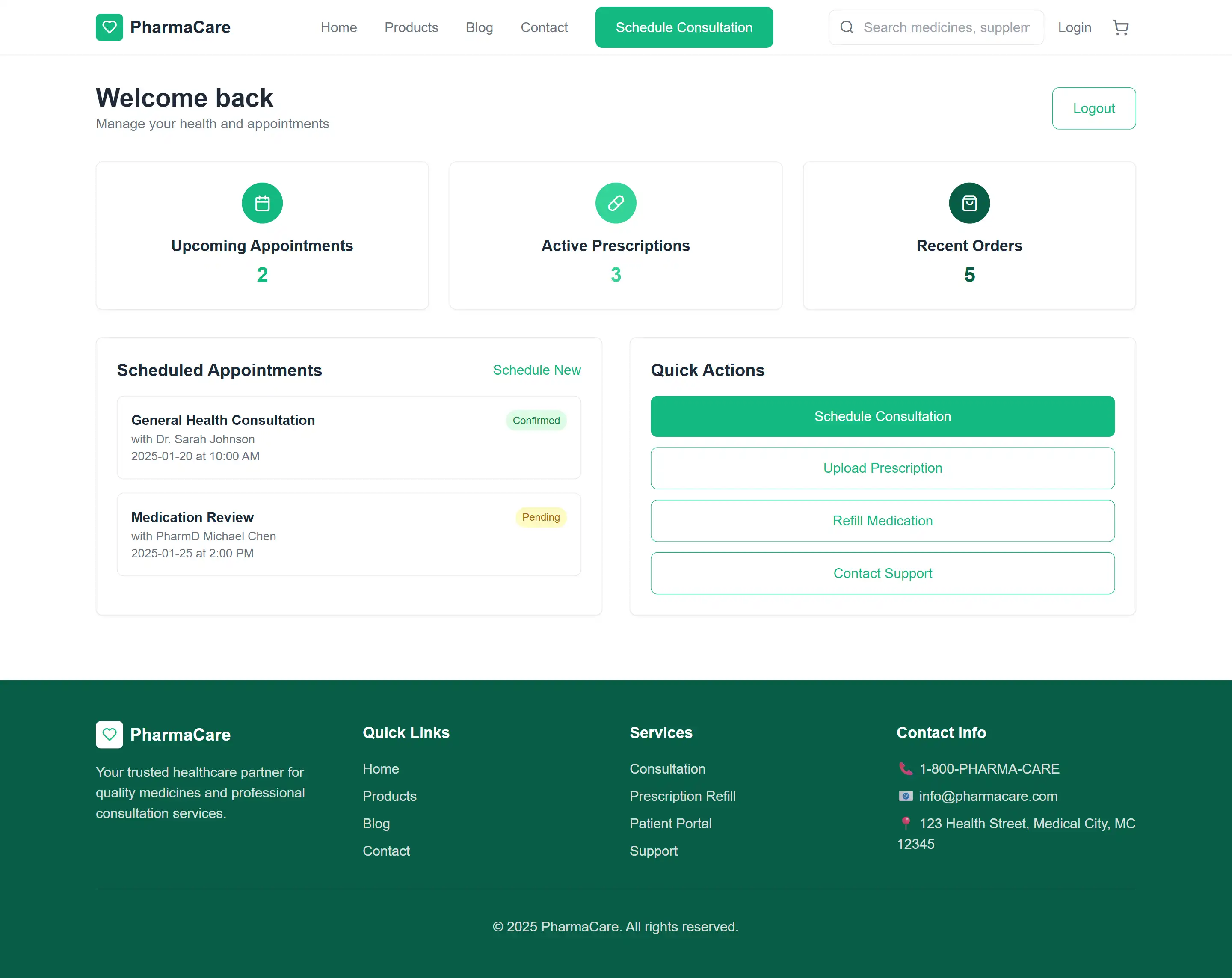 Pharmacare management system